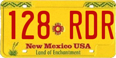 NM license plate 128RDR