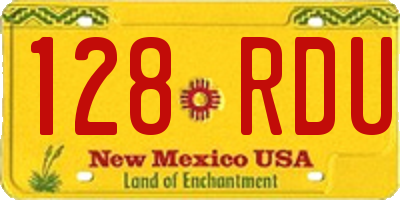 NM license plate 128RDU