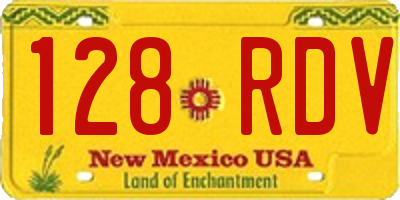 NM license plate 128RDV