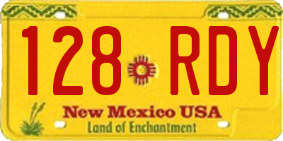 NM license plate 128RDY