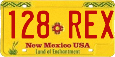 NM license plate 128REX