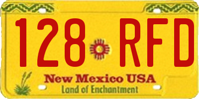 NM license plate 128RFD