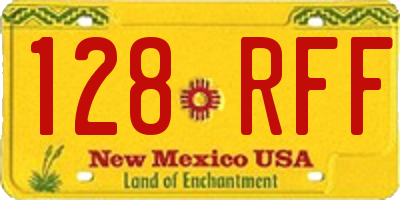 NM license plate 128RFF