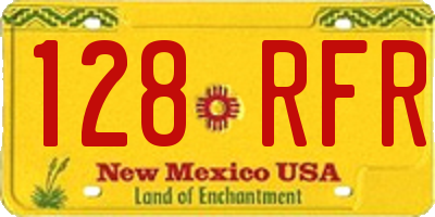 NM license plate 128RFR