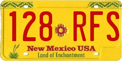 NM license plate 128RFS