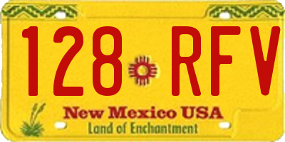 NM license plate 128RFV