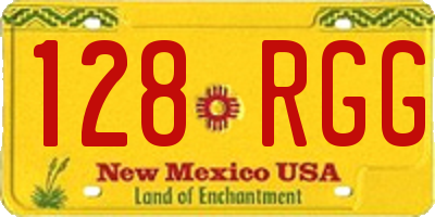 NM license plate 128RGG