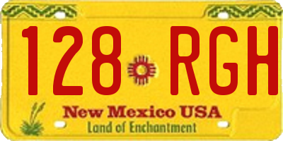 NM license plate 128RGH