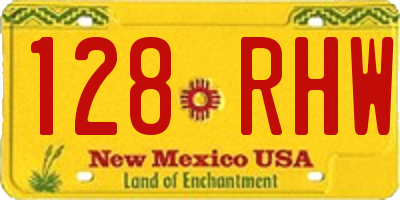 NM license plate 128RHW
