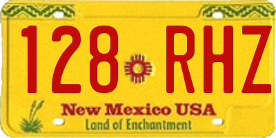 NM license plate 128RHZ