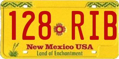NM license plate 128RIB