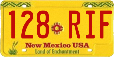 NM license plate 128RIF