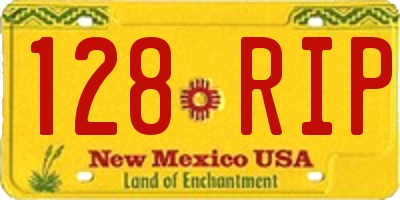 NM license plate 128RIP