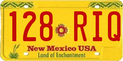 NM license plate 128RIQ