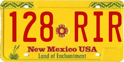 NM license plate 128RIR