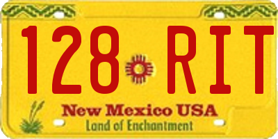NM license plate 128RIT