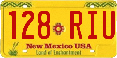 NM license plate 128RIU