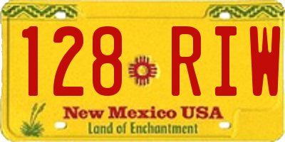NM license plate 128RIW