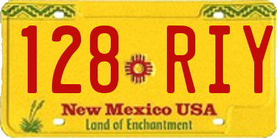 NM license plate 128RIY