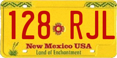 NM license plate 128RJL