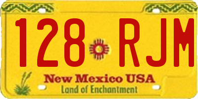 NM license plate 128RJM