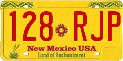NM license plate 128RJP