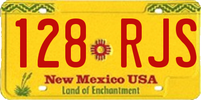 NM license plate 128RJS