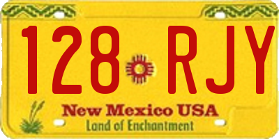 NM license plate 128RJY