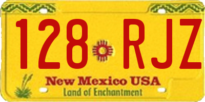 NM license plate 128RJZ