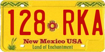 NM license plate 128RKA