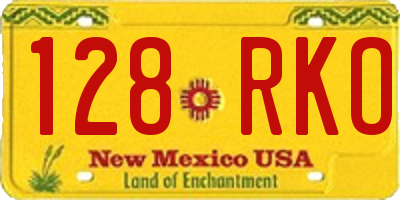 NM license plate 128RKO