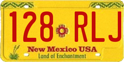NM license plate 128RLJ