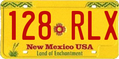 NM license plate 128RLX