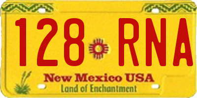 NM license plate 128RNA