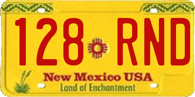 NM license plate 128RND