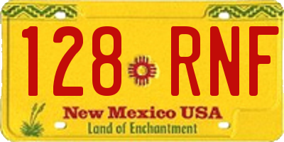 NM license plate 128RNF