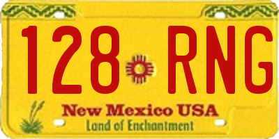 NM license plate 128RNG