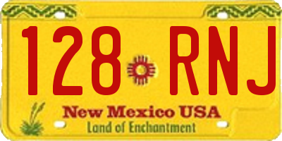 NM license plate 128RNJ