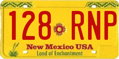 NM license plate 128RNP