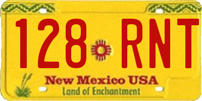 NM license plate 128RNT
