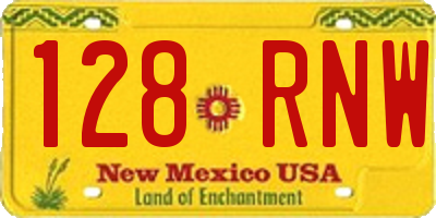 NM license plate 128RNW