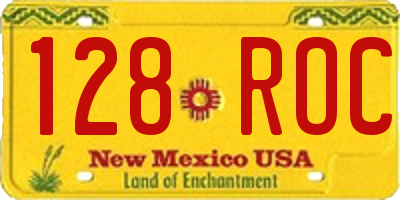 NM license plate 128ROC