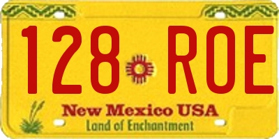 NM license plate 128ROE
