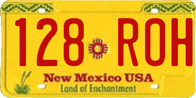 NM license plate 128ROH