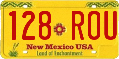 NM license plate 128ROU