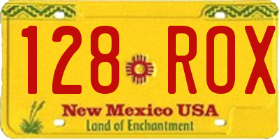 NM license plate 128ROX