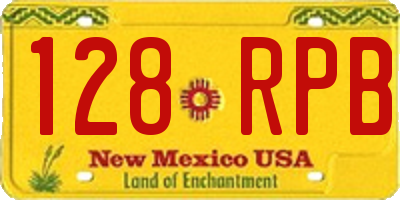 NM license plate 128RPB