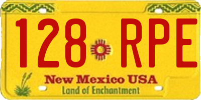 NM license plate 128RPE