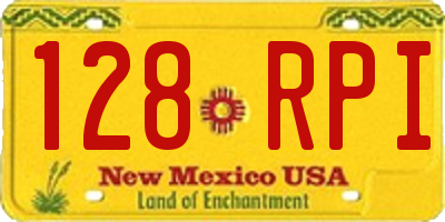 NM license plate 128RPI