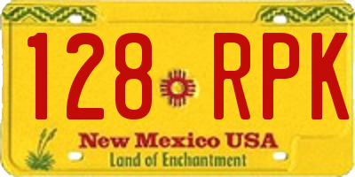 NM license plate 128RPK
